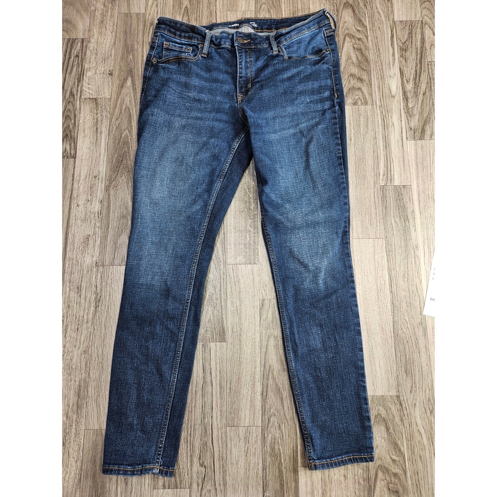 Old Navy Rockstar Super Skinny Jeans Womens 14 Blue Mid Rise Stretch Denim